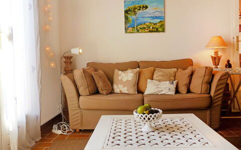 Domaine des Vignes: Living Room, Furniture, Room, Interior Design, Couch, Property, Yellow, Table, Wall, Floor