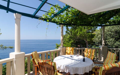 Trstenik Dingač 301: Property, Building, Real Estate, Room, House, Balcony, Furniture, Porch, Vacation, Shade