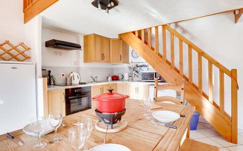 Saint Gervais 425: Property, Furniture, Cabinetry, Wood, Interior Design, Countertop, Lighting, Shelving, Architecture, Floor