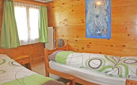 Grächen 360: Bedroom, Room, Furniture, Bed, Property, Interior Design, Building, Bed Frame, House, Table