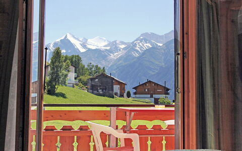 Grächen 360: Mountain, Painting, Mountain Range, Room, Sky, Alps, House, Door, Window, Building