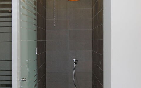 Leukerbad 190: Shower Panel, Tile, Shower, Bathroom, Room, Wall, Plumbing Fixture, Floor, Flooring, Architecture