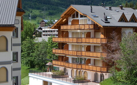 Leukerbad 450: Plant, Building, Window, Green, Tree, House, Wood, Land Lot, Urban Design, Biome
