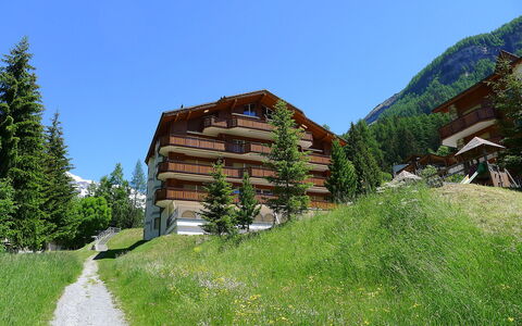 Leukerbad 450: Sky, Plant, Property, Building, Mountain, Tree, Natural Landscape, Slope, Wood, Land Lot