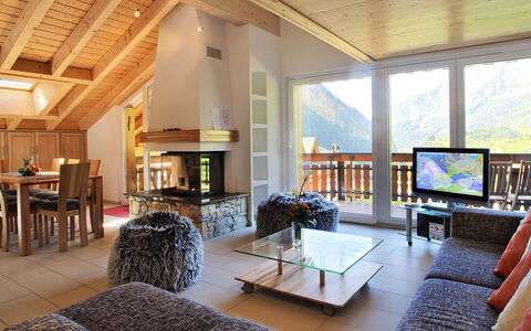Leukerbad 450: Living Room, Room, Interior Design, Ceiling, Property, Building, Furniture, Home, House, Real Estate