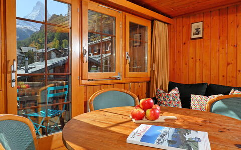 Lauberhaus: Furniture, Table, Property, Chair, Window, Wood, Interior Design, Orange, Wood Stain, Cottage