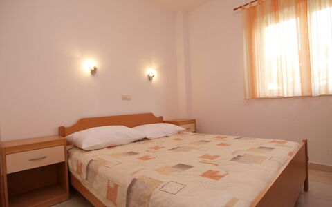 Vodice 401: Bedroom, Bed, Furniture, Room, Property, Bed Sheet, Mattress, Bed Frame, Wall, Floor
