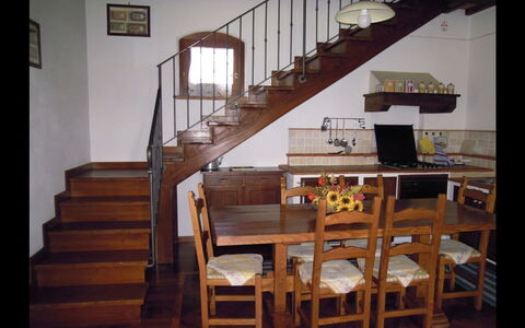 Fattoria la Gabola: Stairs, Room, Furniture, Table, Handrail, Hardwood, Building, Dining Room, Interior Design, Floor
