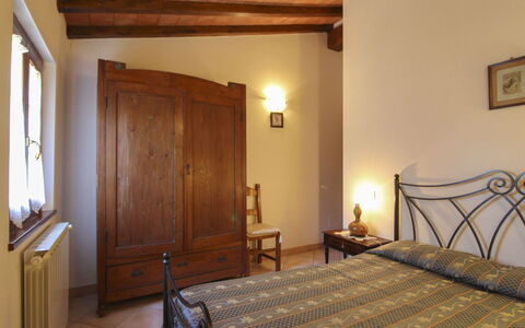 Il Viaggiolo: Furniture, Interior Design, Wall, Bed, Flooring, Bedroom, Wood, Floor, Ceiling, Room