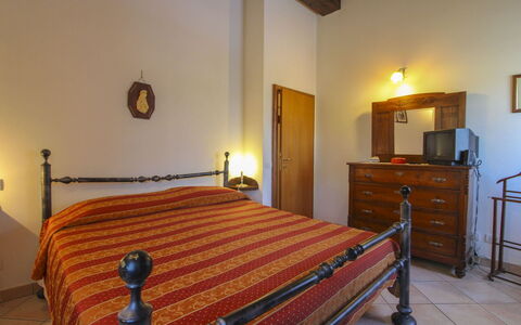 Il Viaggiolo: Furniture, Wood, Flooring, Interior Design, Floor, Ceiling, Room, Bedroom, Bed, Bed Sheet