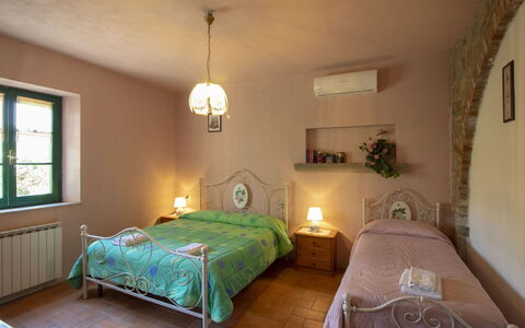 Villa Cantagallo: Furniture, Interior Design, Bed, Bedroom, Wall, Bed Sheet, Flooring, Bedding, Room, Ceiling