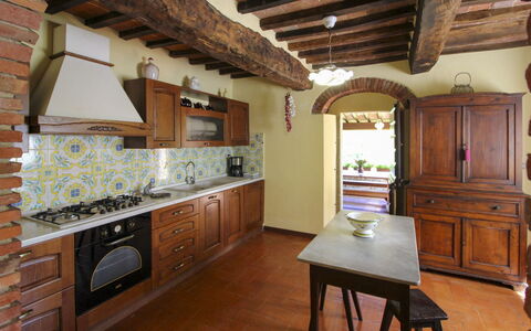 Villa Cecilia: Kitchen, Furniture, Interior Design, Flooring, Countertop, Wood, Cabinetry, Kitchen Appliance, Floor, Ceiling