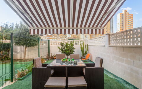 Rinconada Real: Table, Furniture, Building, Plant, Decoration, Chair, Wood, Shade, Interior Design, Outdoor Furniture