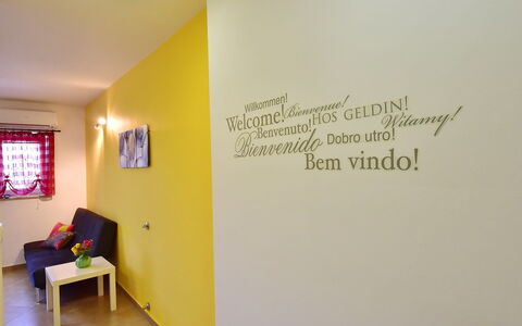 Lovran Tuliševica 402: Wall, Yellow, Room, Property, Interior Design, Ceiling, Design, Font, Building