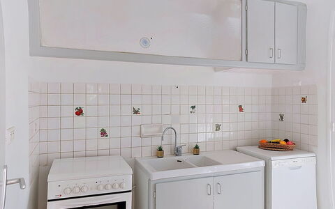 Les Hirondelles: Kitchen, Flooring, Countertop, Kitchen Sink, Sink, Major Appliance, Kitchen Appliance, Floor, Interior Design, Plumbing Fixture