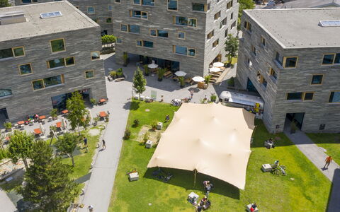 Laax 600: Building, Property, Window, Plant, Nature, Infrastructure, Tent, Tree, Land Lot, Urban Design