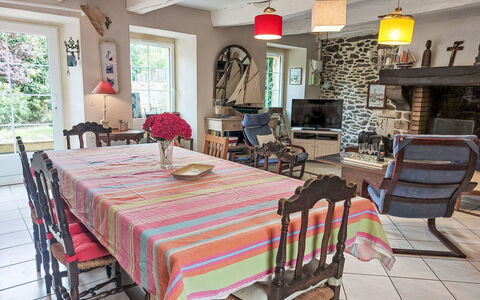 Les Agapanthes: Furniture, Chair, Table, Interior Design, Wood, Kitchen & Dining Room Table, Flooring, Dining Room, Lighting, Room