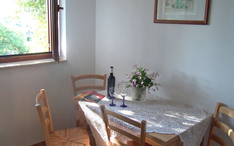 Pula Krnica 102: Room, Property, Furniture, Dining Room, Table, House, Building, Floor, Real Estate, Interior Design