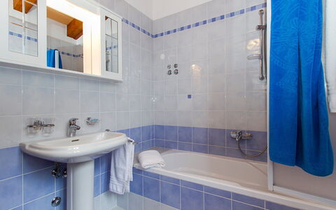 Ana: Bathroom, Property, Room, Blue, Tile, Interior Design, Wall, Architecture, Tap, Bathtub