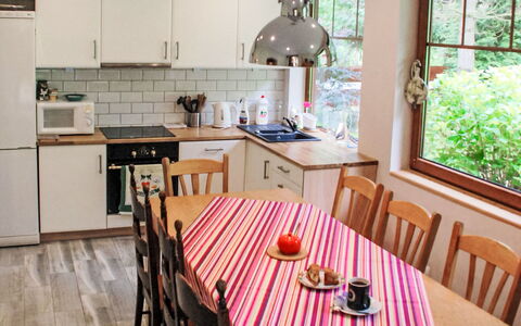 Karpacz Kowary: Furniture, Interior Design, Kitchen, Flooring, Kitchen Appliance, Wood, Countertop, Floor, Major Appliance, Kitchen & Dining Room Table