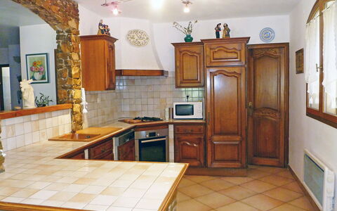 La Péguière: Property, Room, Furniture, Building, Countertop, Kitchen, Interior Design, Cabinetry, Floor, Ceiling