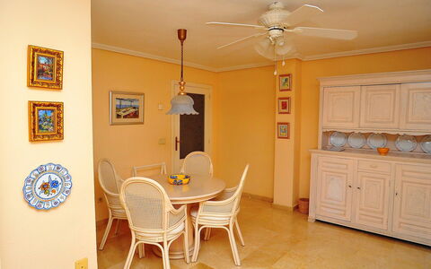 San Esteban: Room, Property, Dining Room, Furniture, Floor, Ceiling, Interior Design, Yellow, Wall, Building