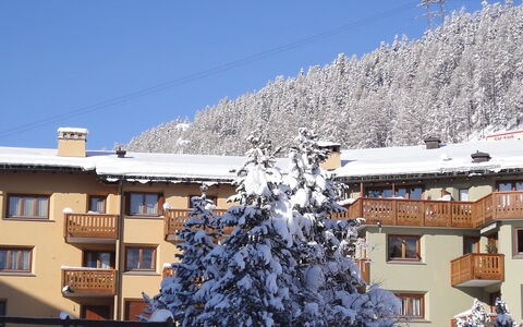 Chesa Ludains 8: Sky, Window, Daytime, Property, Snow, Building, Blue, World, Slope, Freezing