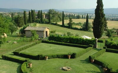 The Italian Style garden, view from the Villa