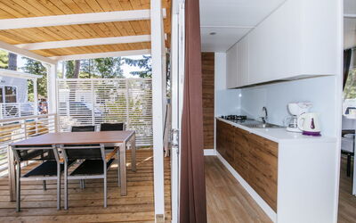 Zaton Holiday Resort 100.45: Room, Wood Flooring, Property, House, Furniture, Building, Interior Design, Floor, Kitchen, Hardwood