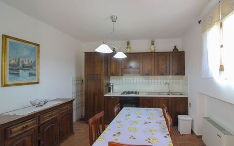 Podere Marcigliano: Furniture, Flooring, Interior Design, Wood, Floor, Cabinetry, Countertop, Room, Kitchen, Ceiling