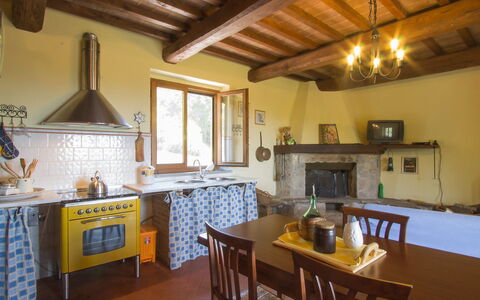 Casalini: Property, Room, Building, Furniture, Ceiling, Kitchen, Interior Design, Yellow, Beam, House