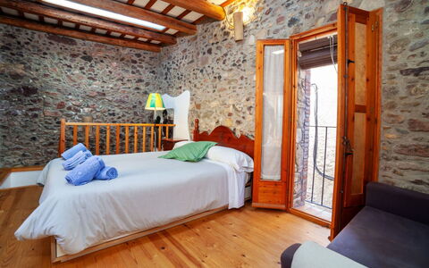 Sant Joan: Furniture, Property, Comfort, Azure, Wood, Orange, Textile, Building, Interior Design, Bed Frame