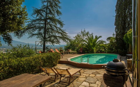 Villa Pedone: Water, Plant, Property, Furniture, Sky, Swimming Pool, Azure, Table, Chair, Outdoor Furniture
