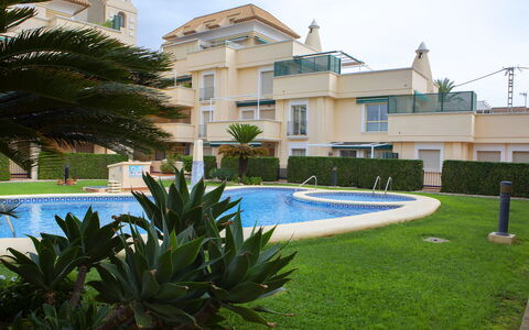 Dénia 489: Water, Plant, Building, Daytime, Sky, Azure, Tree, Window, Swimming Pool, Arecales
