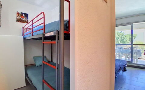 Les Terrasses du Ponant: Furniture, Interior Design, Ceiling, Bunk Bed, Apartment, Room, Bedroom, Bed, Wood Stain, Chair