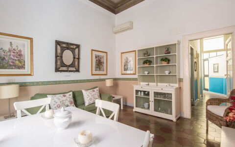 Rome: Historical City Center 721: Property, Room, Interior Design, Furniture, Building, House, Real Estate, Ceiling, Wall, Table
