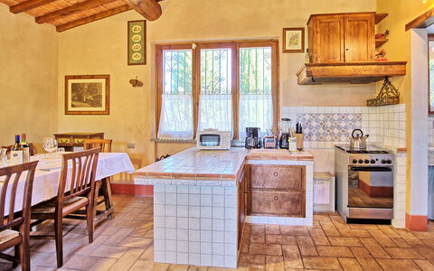Casa Cipressi: Property, Room, Building, Kitchen, Furniture, Interior Design, House, Countertop, Floor, Tile