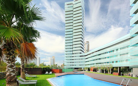 Diagonal Mar: Building, Condominium, Property, Real Estate, Swimming Pool, Architecture, Apartment, Metropolitan Area, Mixed-Use, Tower Block
