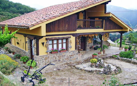 Potes Viñon: Plant, Building, Window, Sky, House, Land Lot, Slope, Wood, Cottage, Tree