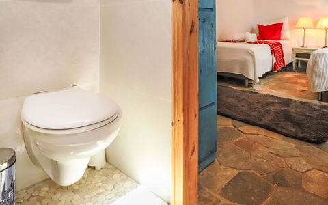 La Bergerie: Toilet Seat, Bathroom, Plumbing Fixture, Building, Toilet, Interior Design, Floor, Flooring, Wood, Hardwood