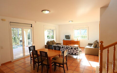 Villa Alguer: Room, Property, Floor, Furniture, Building, House, Ceiling, Wood Flooring, Hardwood, Interior Design