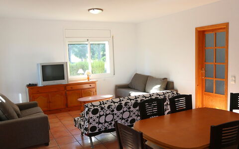 Villa Alguer: Room, Furniture, Property, Living Room, Floor, Building, Interior Design, Table, Hardwood, Wood Flooring