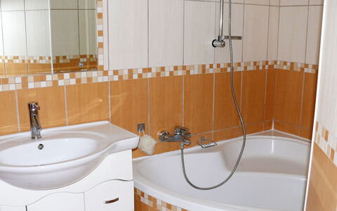 Terracotta: Bathroom, Property, Tap, Room, Tile, Plumbing Fixture, Bathtub, Wall, Bathroom Sink, Sink
