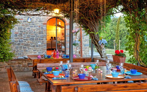 Villa Sant' Angelo: Property, Room, Table, Building, Lighting, Home, Interior Design, Furniture, Patio, Real Estate