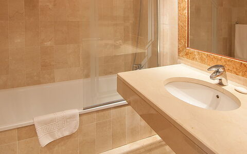 El Presidente: Bathroom, Tile, Property, Tap, Floor, Wall, Room, Sink, Plumbing Fixture, Bathroom Sink