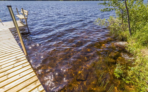 Ruka-Kitkan Käki: Blue, Water, Wood, Natural Landscape, Summer, Bank, Lake, Reflection, Reservoir, Dock