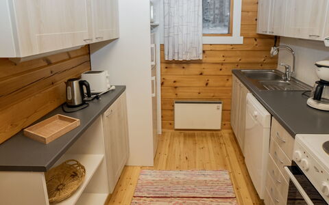 Viipusjärvi 10: Flooring, Wood, Floor, Interior Design, Countertop, Sink, Kitchen, Furniture, Cabinetry, Major Appliance