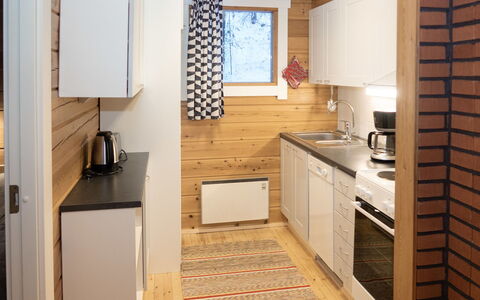 Viipusjärvi 11: Wood, Flooring, Kitchen, Interior Design, Floor, Countertop, Major Appliance, Room, Sink, Furniture