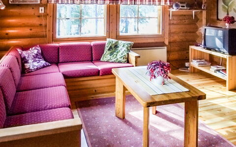Kujalan Lomat 1: Wood, Interior Design, Furniture, Flooring, Home, Floor, Living Room, Room, Ceiling, Cottage