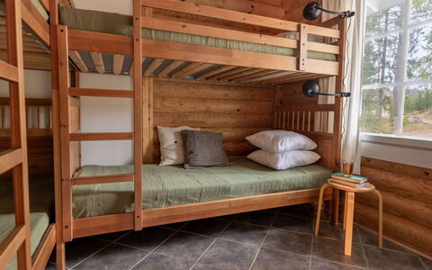 Iltarusko: Bunk Bed, Furniture, Bed, Wood, Bedroom, Flooring, Floor, Interior Design, Ceiling, Dormitory